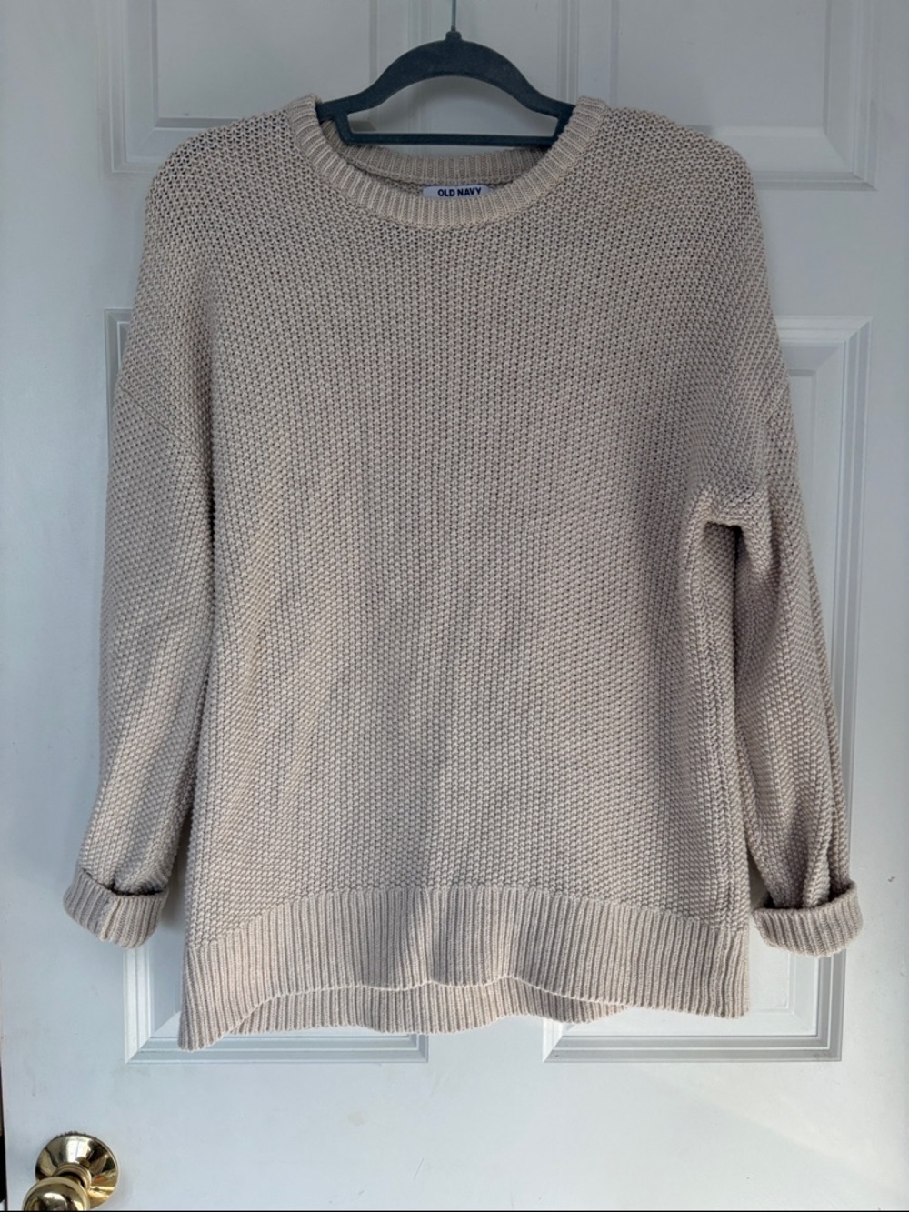 MUST GO! Old Navy Women's Beige Crewneck Knit Sweater